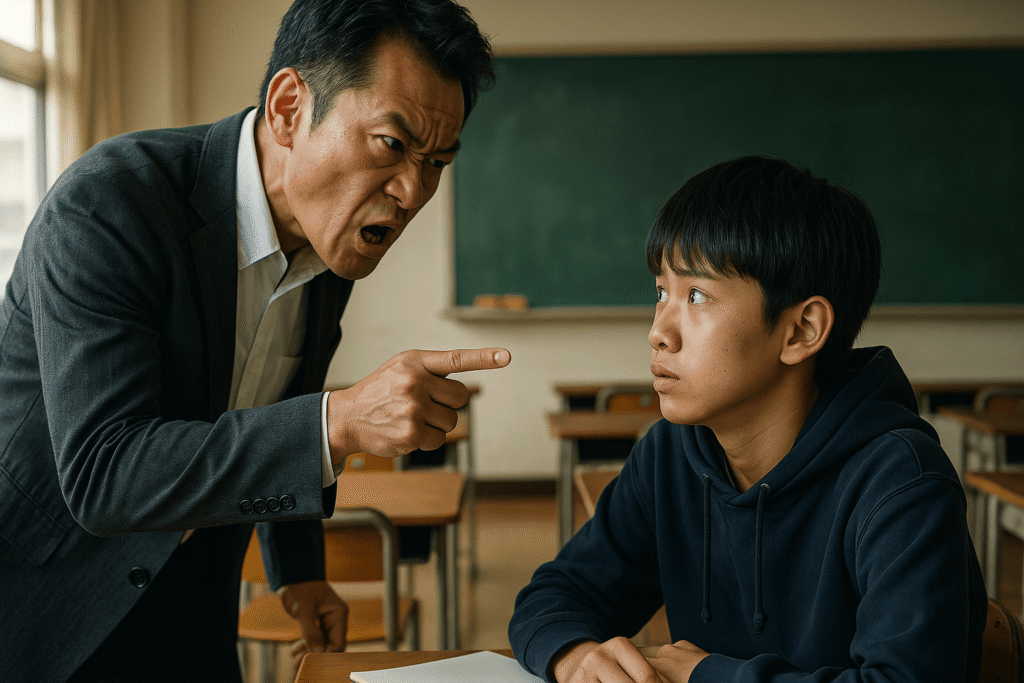 先生が怖い不登校の中学生